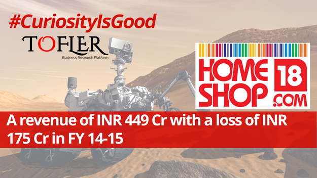 HomeShop 18 reported a revenue of INR 449 Cr with a loss of INR 175 Cr in FY 14-15 | Tofler